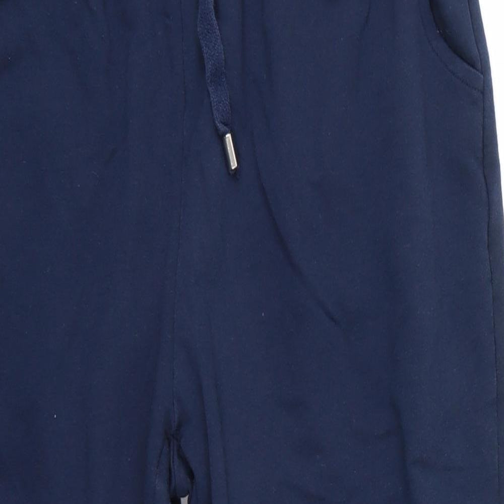 Peacocks Womens Blue  Polyester Pedal Pusher Trousers Size 14 L20 in Regular
