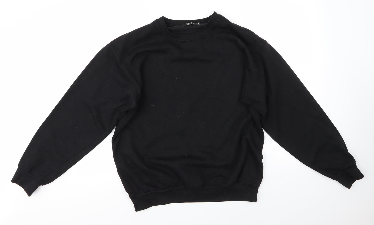 Boohoo MAN Mens Black Round Neck  Cotton Pullover Jumper Size M
