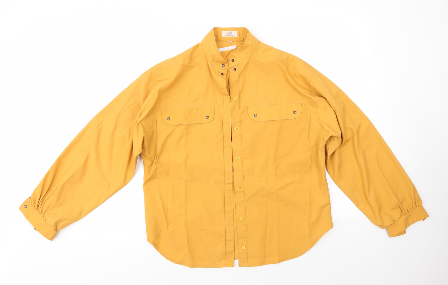 Planet Womens Yellow  Cotton Basic Button-Up Size 8 Collared