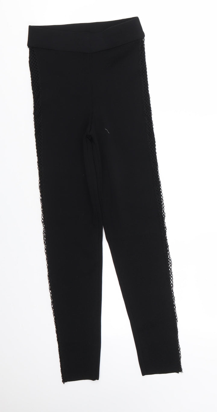 Zara Womens Black Viscose Jegging Leggings Size S L25 in