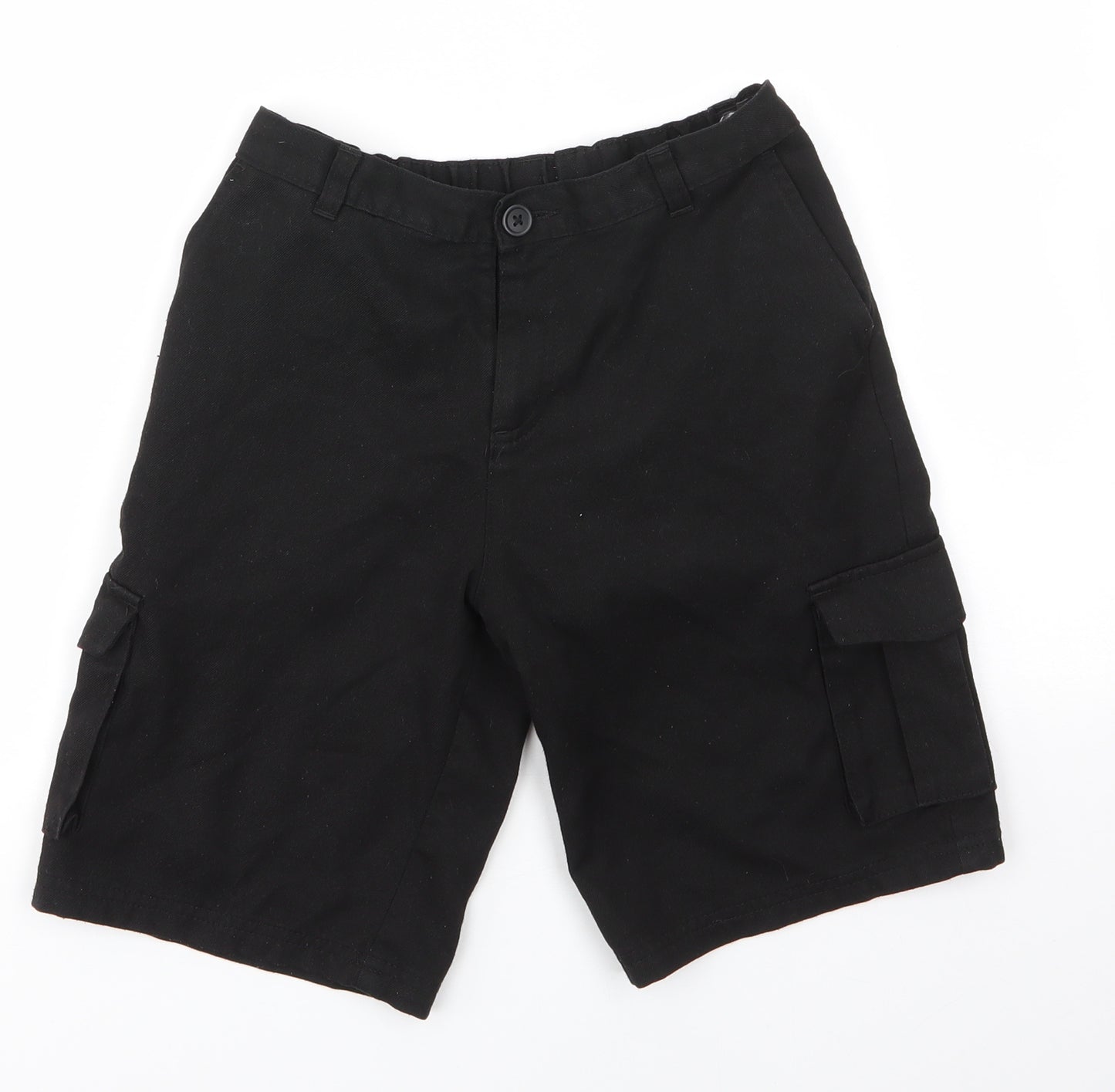 George Boys Black  Polyester Cargo Shorts Size 10-11 Years  Regular