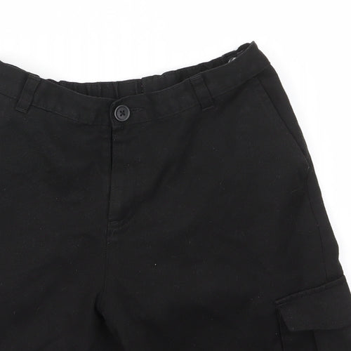 George Boys Black  Polyester Cargo Shorts Size 10-11 Years  Regular