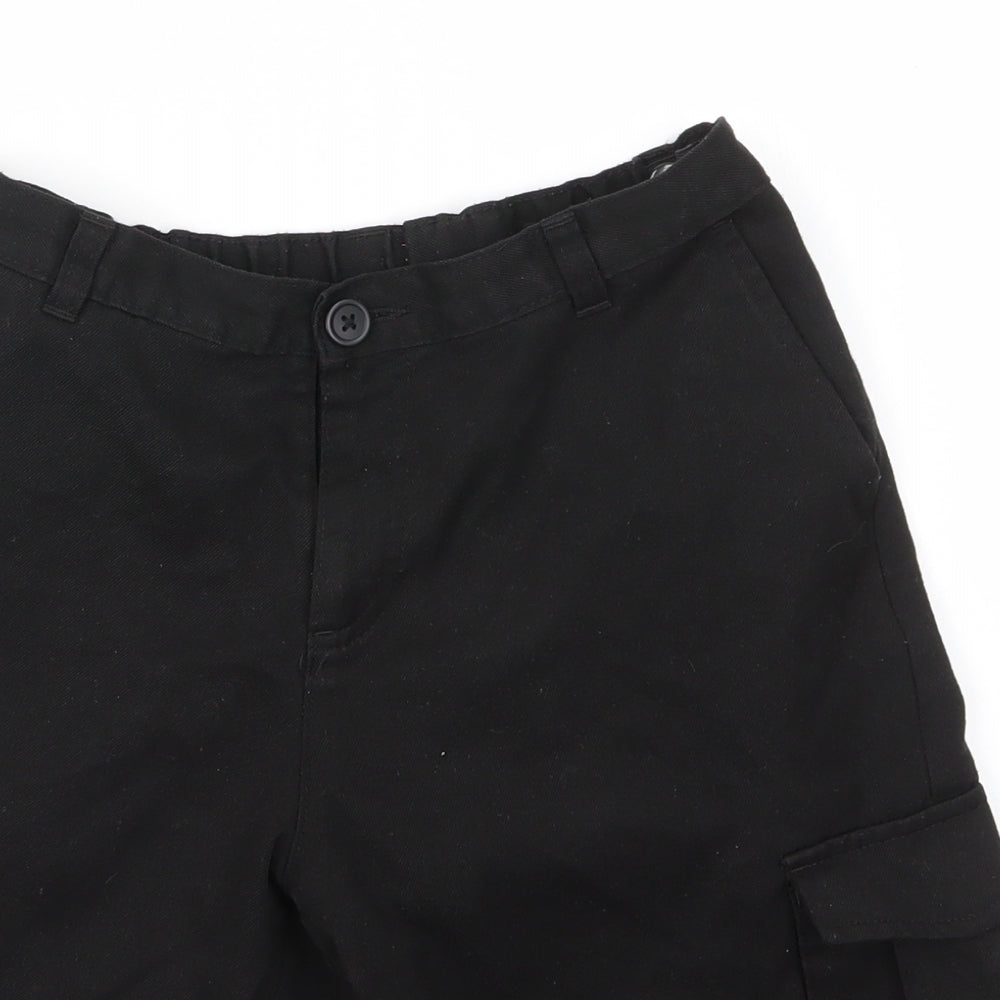 George Boys Black  Polyester Cargo Shorts Size 10-11 Years  Regular