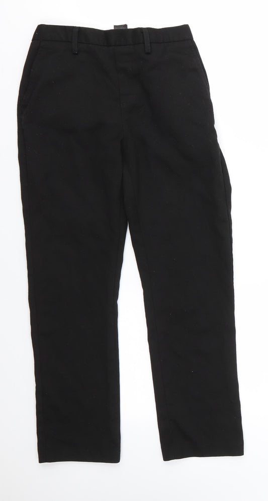 Front view of Next boys’ black polyester dress pants trousers, size 11, years regular