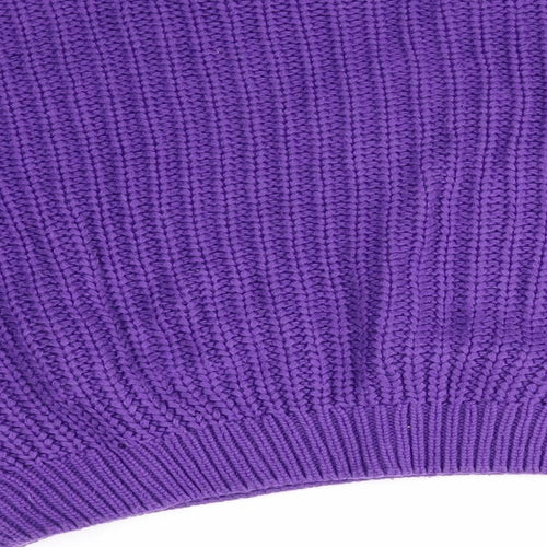 H&M Womens Purple Round Neck  Acrylic Pullover Jumper Size L