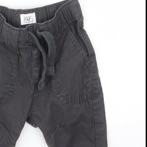 F&F Baby Grey  100% Cotton Jogger Trousers Size 3-6 Months