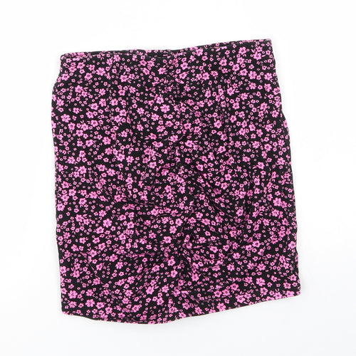 H&M Womens Pink Floral Viscose A-Line Skirt Size S