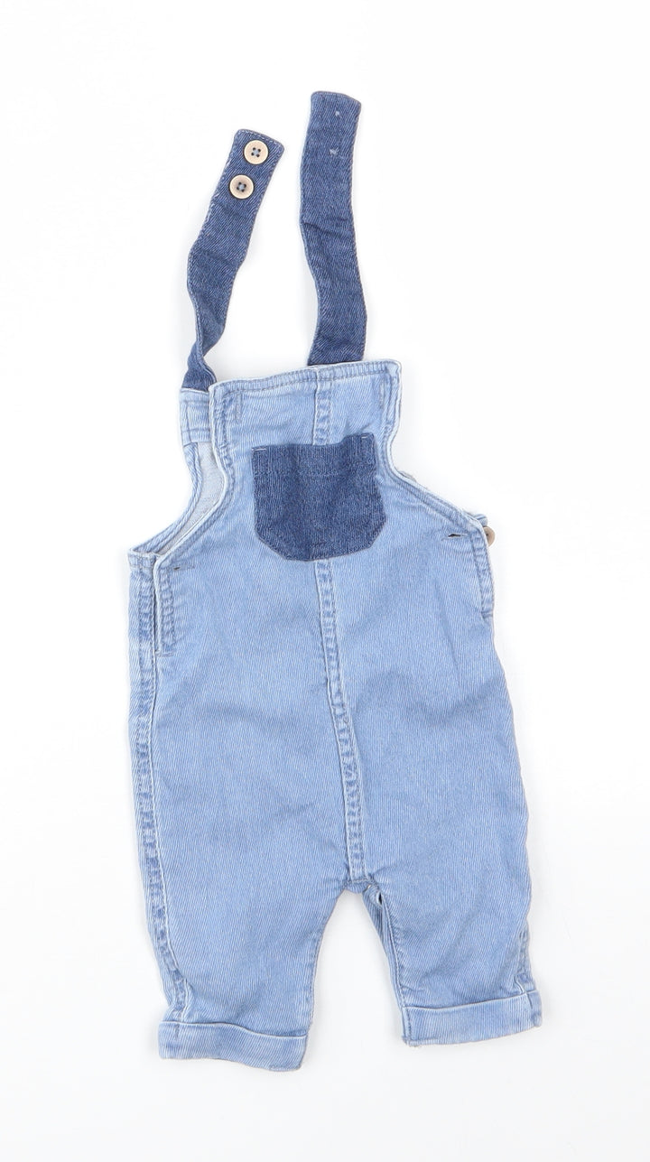 TU Baby Blue Cotton Dungaree One-Piece Size 0-3 Months