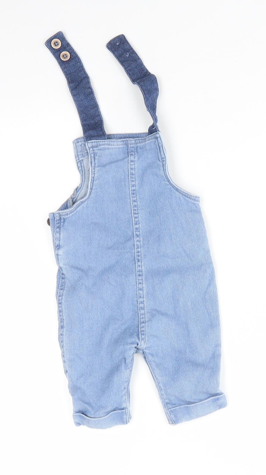 TU Baby Blue  Cotton Dungaree One-Piece Size 0-3 Months