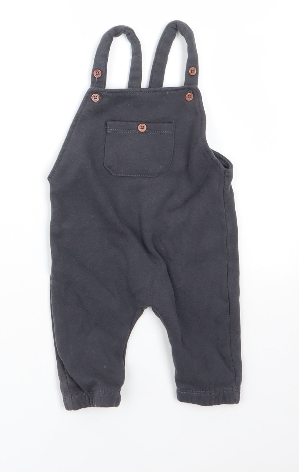 RR Baby Grey  Cotton Dungaree One-Piece Size 3-6 Months