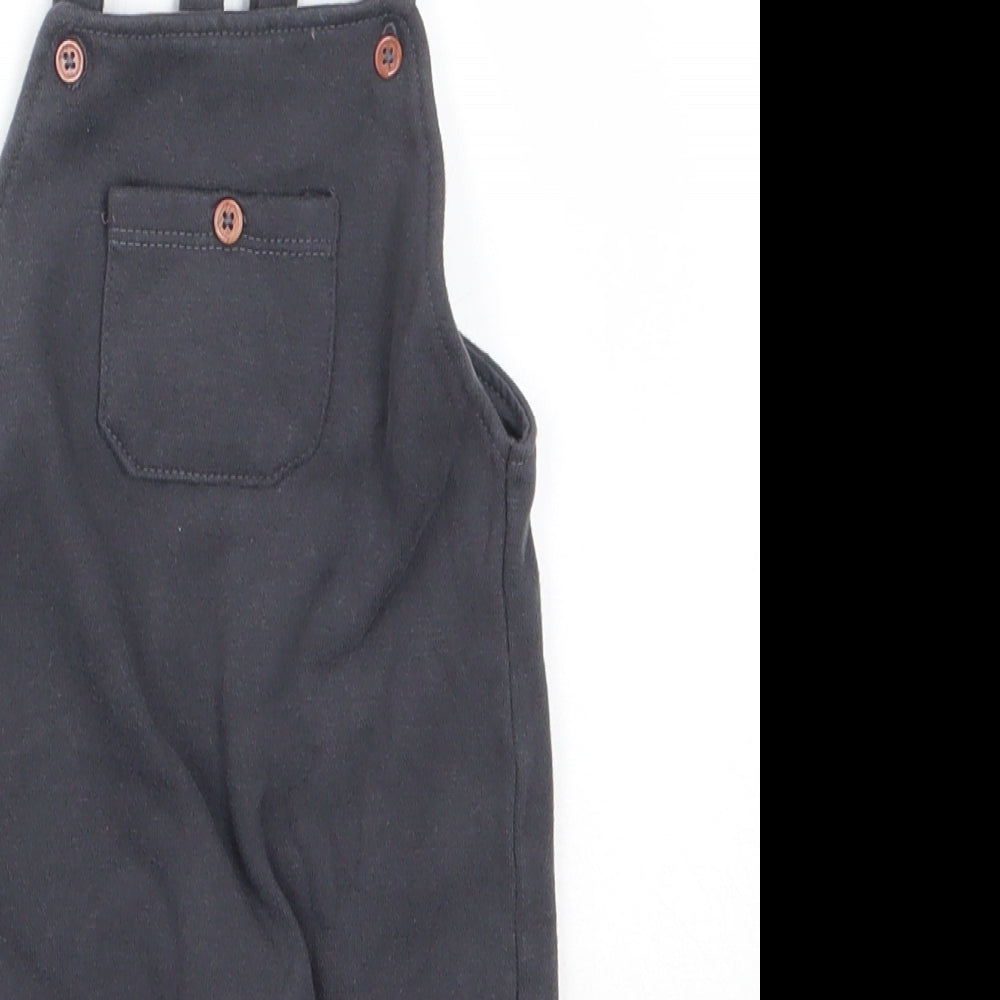RR Baby Grey  Cotton Dungaree One-Piece Size 3-6 Months