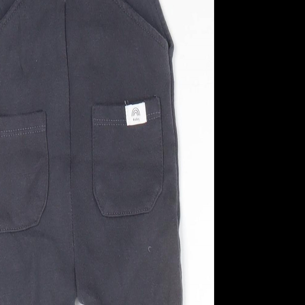 RR Baby Grey  Cotton Dungaree One-Piece Size 3-6 Months