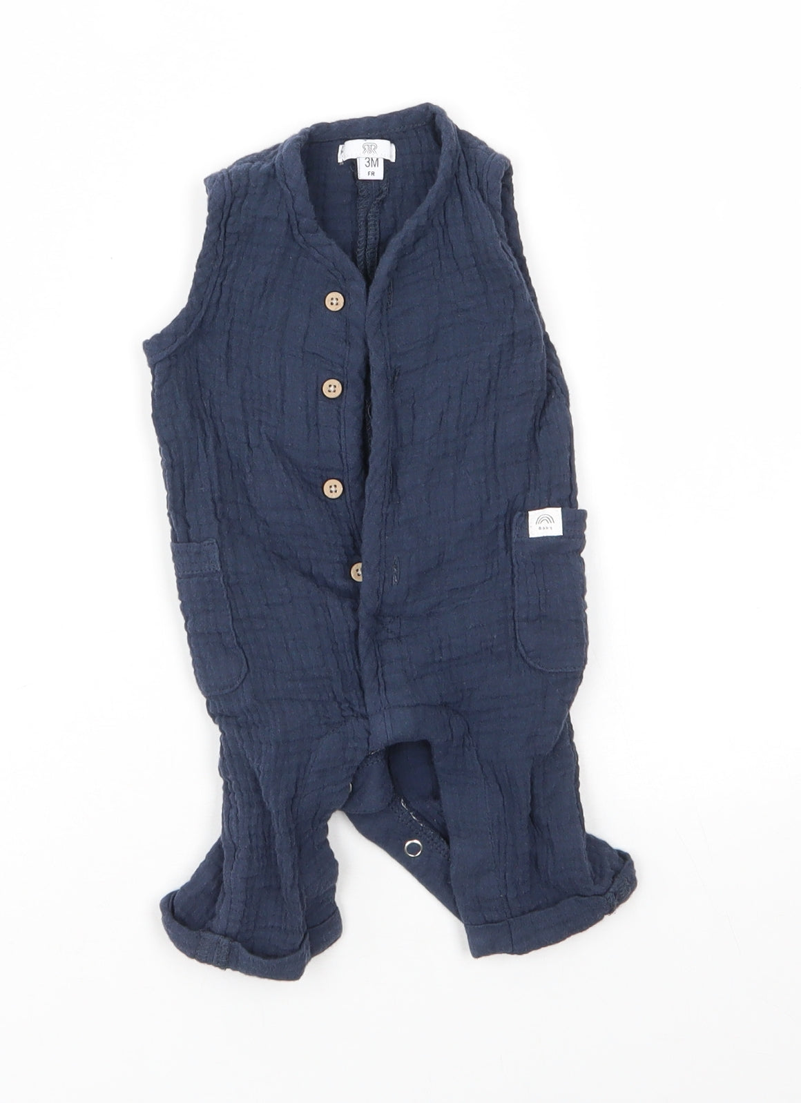 RR Baby Blue  Cotton Romper One-Piece Size 3-6 Months