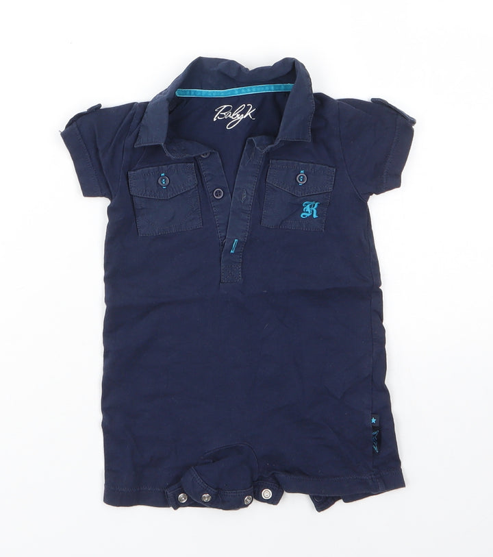 Myleen Klass Baby Blue 100% Cotton Basic Button-Up Size 0-3 Months Collared