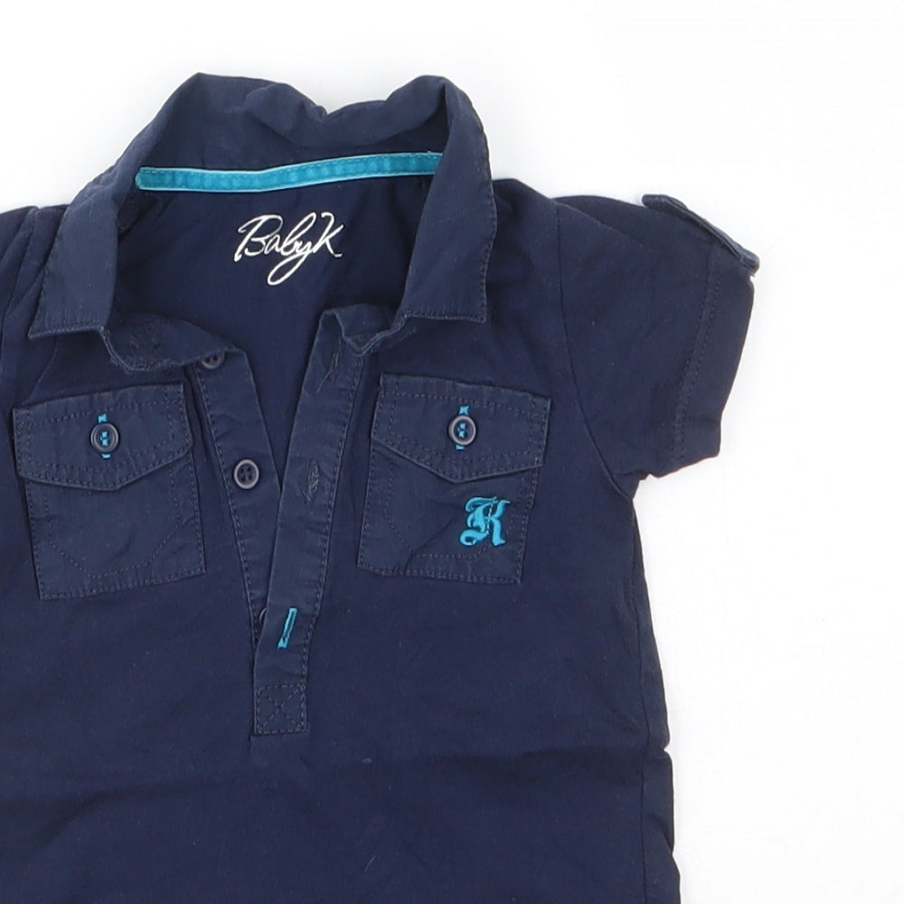 Myleen Klass Baby Blue  100% Cotton Basic Button-Up Size 0-3 Months Collared