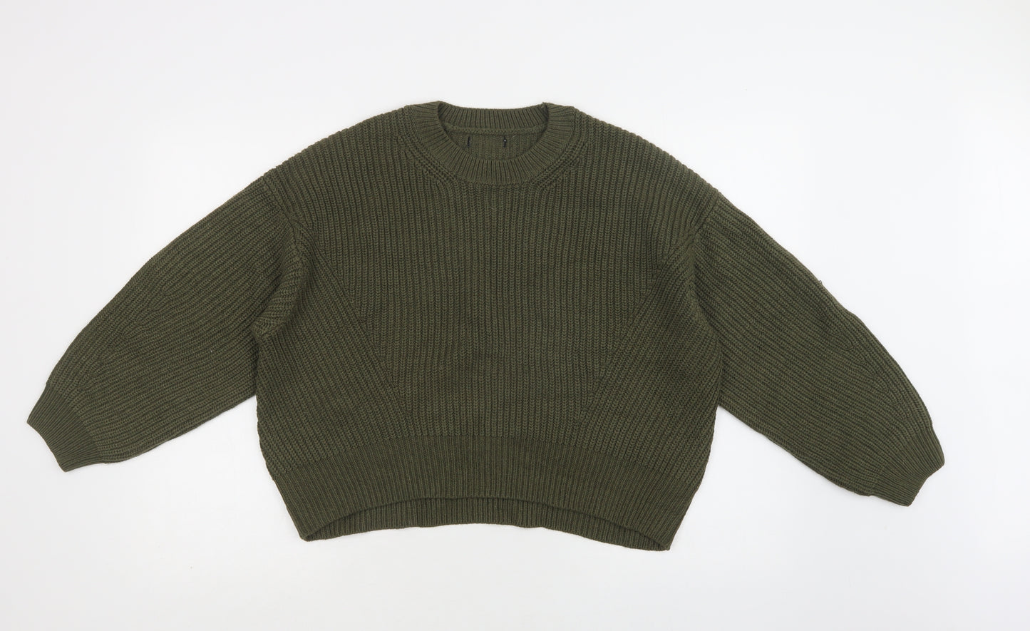 New Look Womens Green Crew Neck  Acrylic Pullover Jumper Size M
