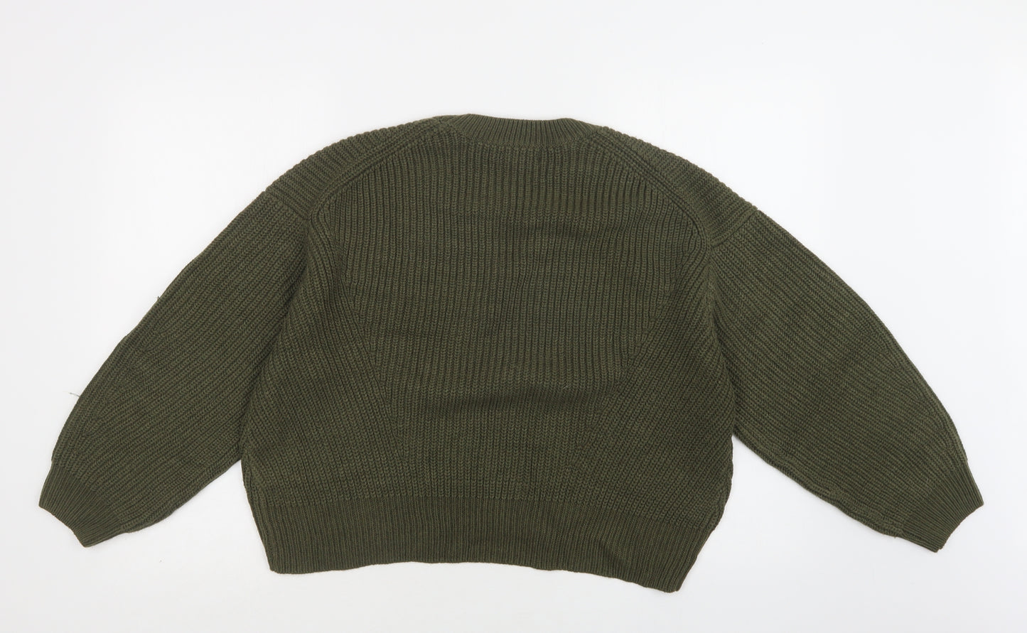 New Look Womens Green Crew Neck  Acrylic Pullover Jumper Size M