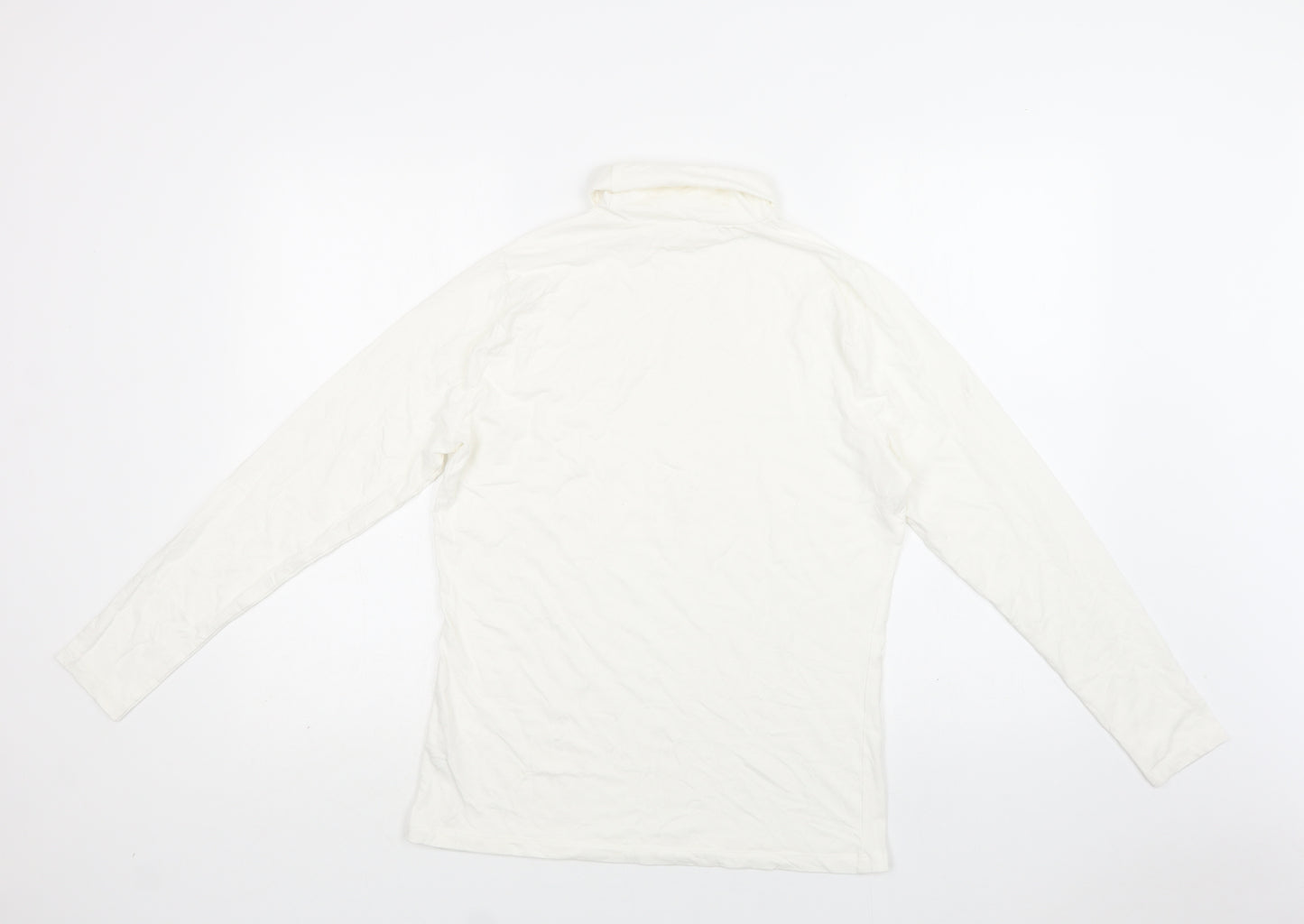 TU Womens White  Cotton Basic Blouse Size 16 Roll Neck