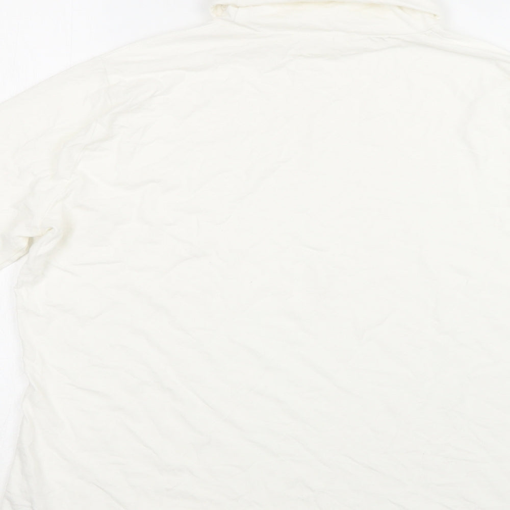 TU Womens White  Cotton Basic Blouse Size 16 Roll Neck