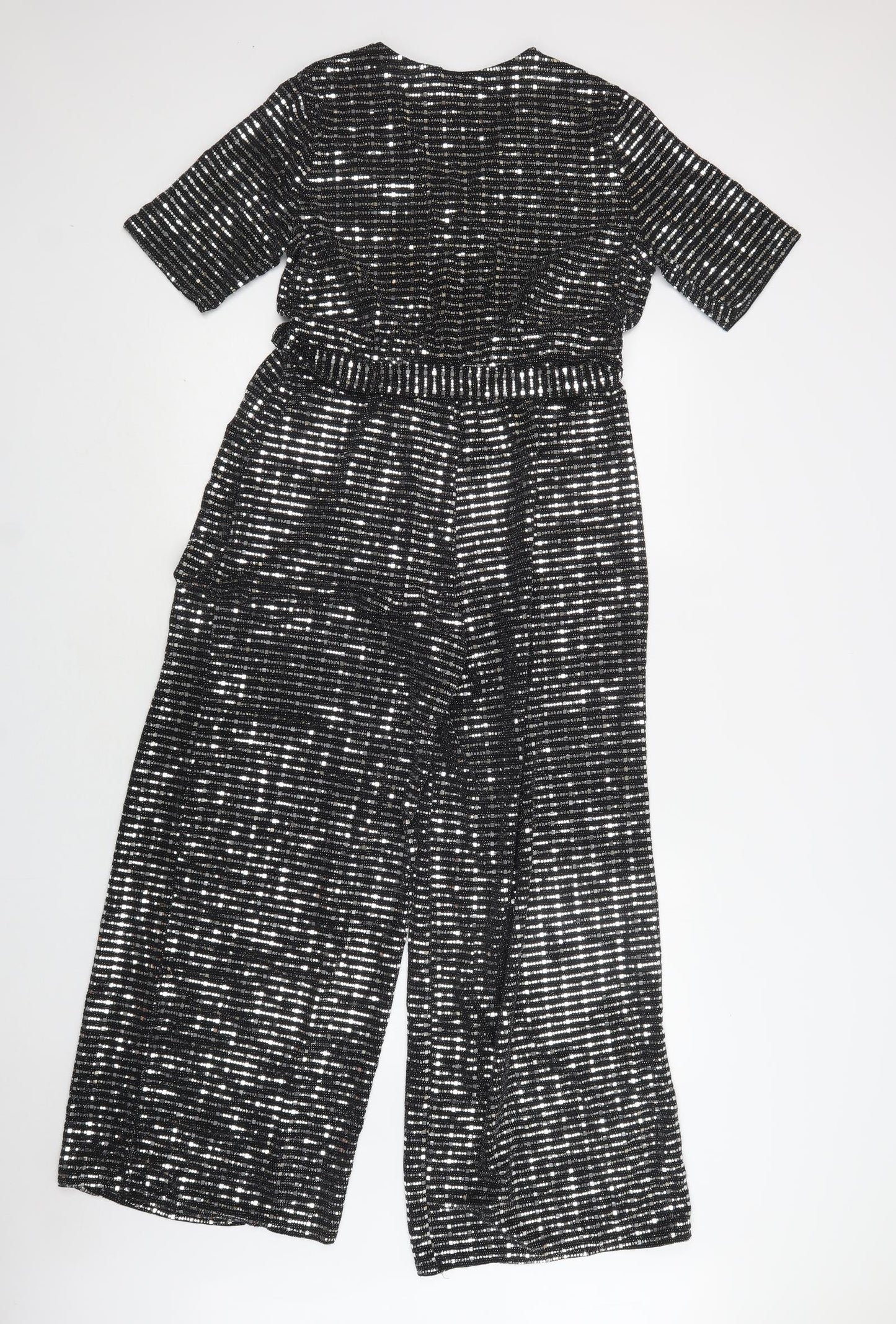 New Look Womens Silver  Polyester Jumpsuit One-Piece Size 16 L28 in