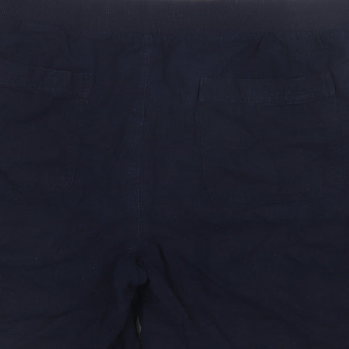 Peacocs Womens Blue  Linen Cargo Shorts Size 14 L8 in Regular Drawstring