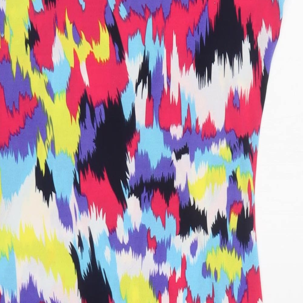 Ruiyige Womens Multicoloured Geometric Polyester Bodycon  Size M  Crew Neck