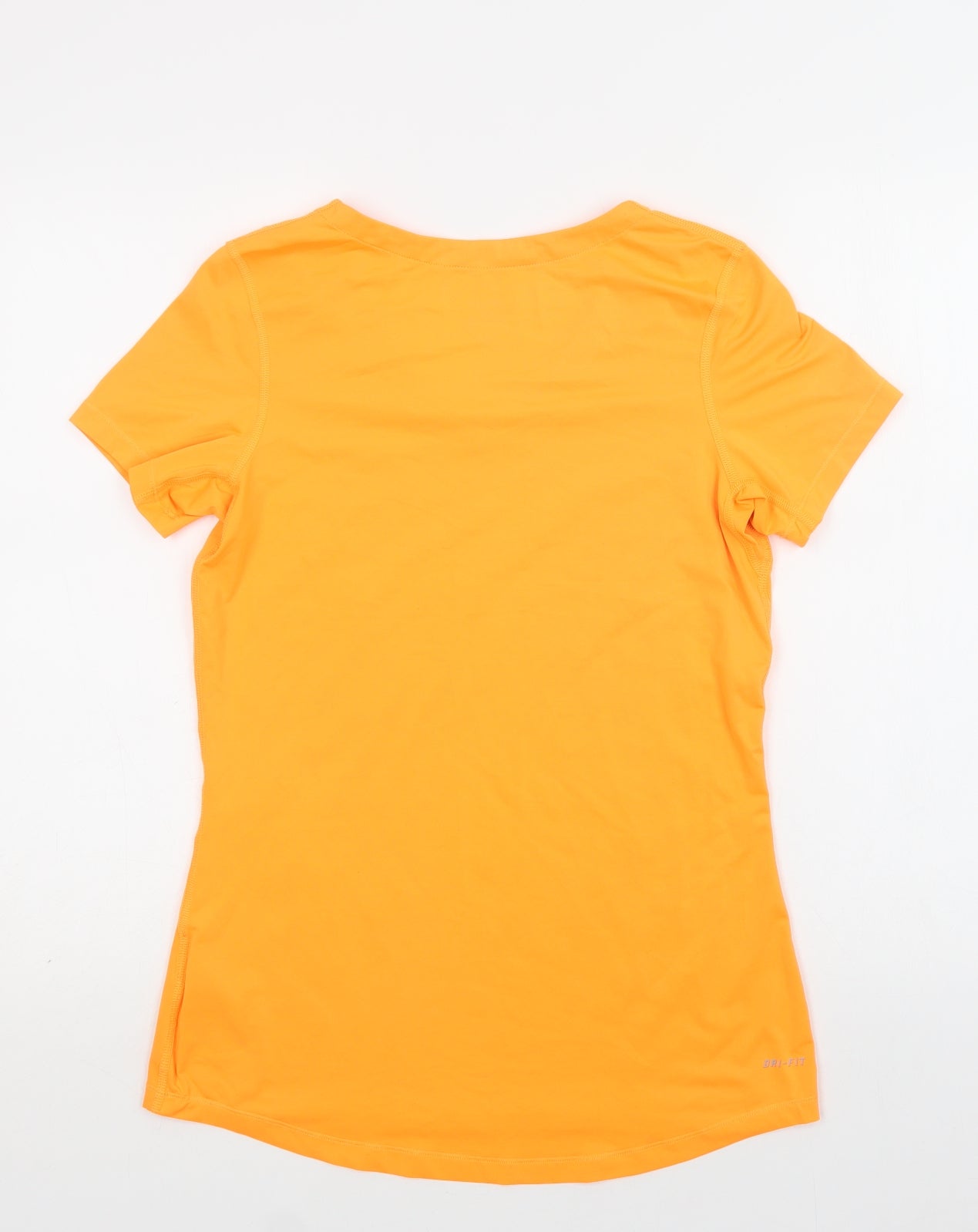 Nike Womens Orange  Polyester Basic T-Shirt Size L V-Neck