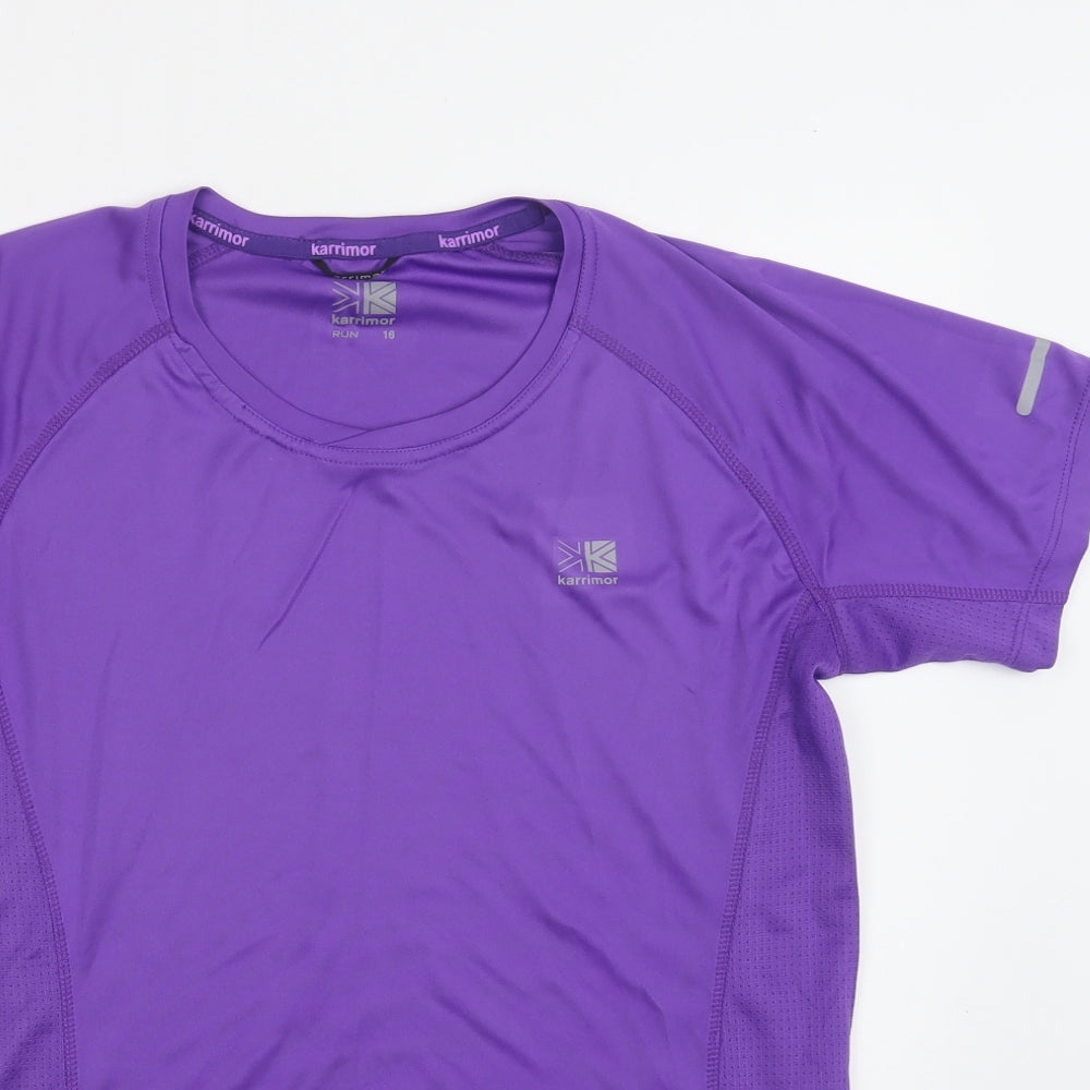 Karrimor Womens Purple  Polyester Basic T-Shirt Size 16 Crew Neck