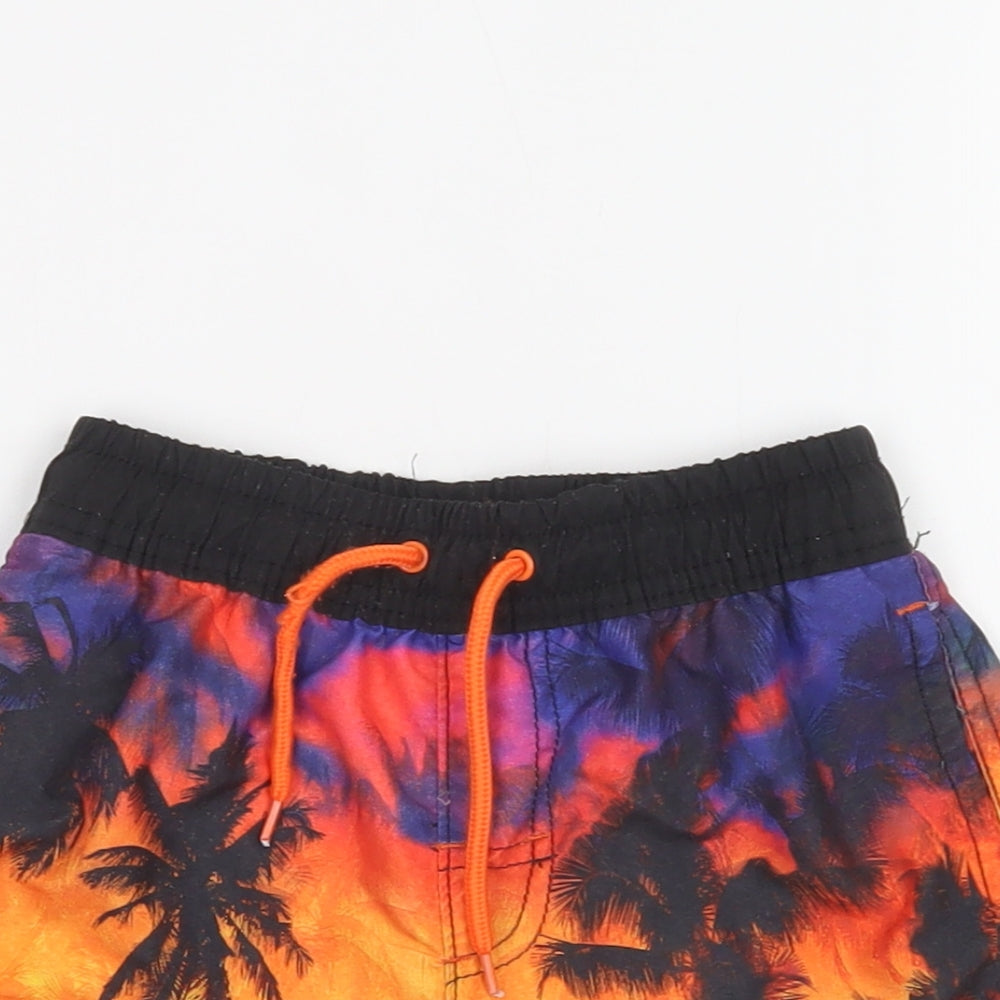 George Boys Orange  Polyester Bermuda Shorts Size 4-5 Years  Regular Drawstring - Palm Tree