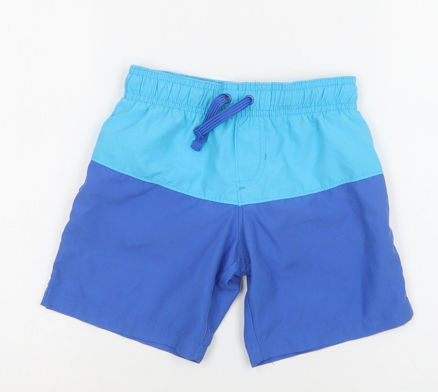 Wonder Nation Boys Blue Colourblock Polyester Bermuda Shorts Size 4-5 Years  Regular Drawstring