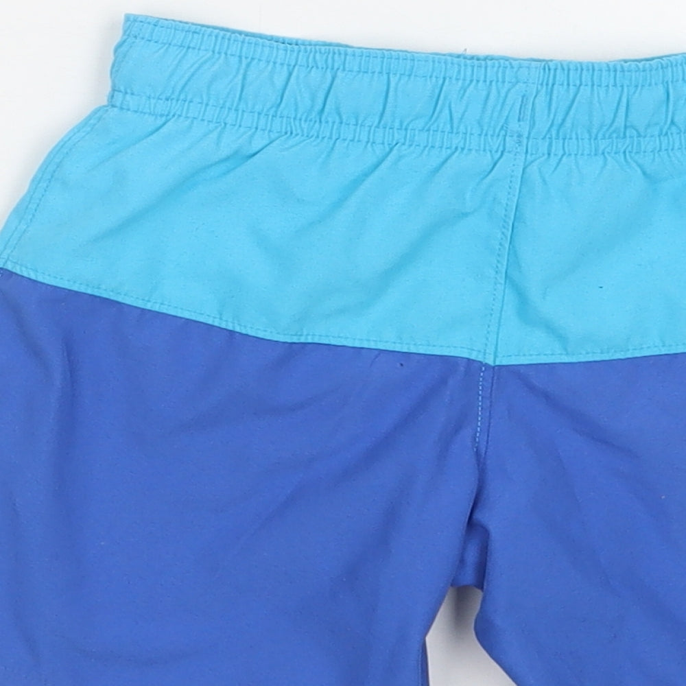 Wonder Nation Boys Blue Colourblock Polyester Bermuda Shorts Size 4-5 Years  Regular Drawstring