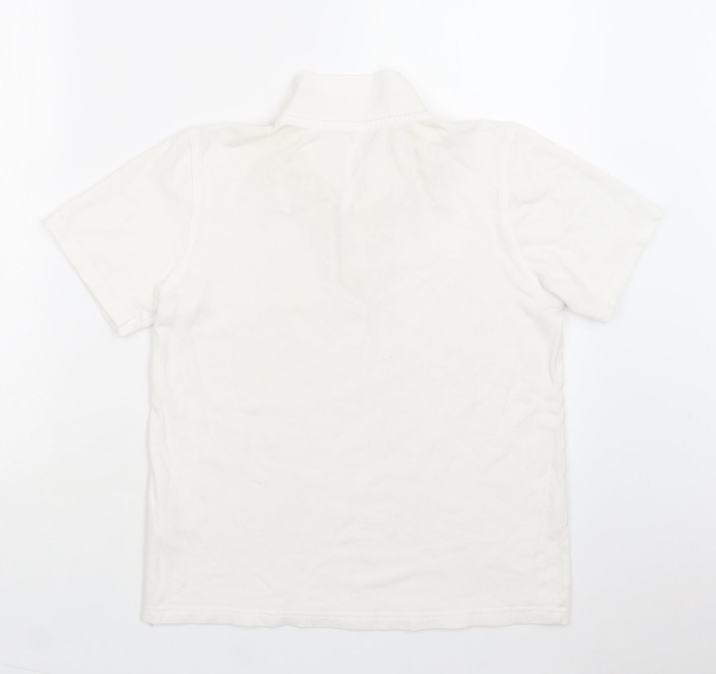 George Boys White  Cotton Basic Polo Size 12-13 Years Collared Button - School Wear