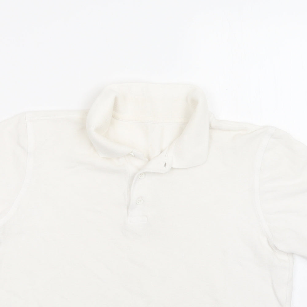 George Boys White  Cotton Basic Polo Size 12-13 Years Collared Button - School Wear