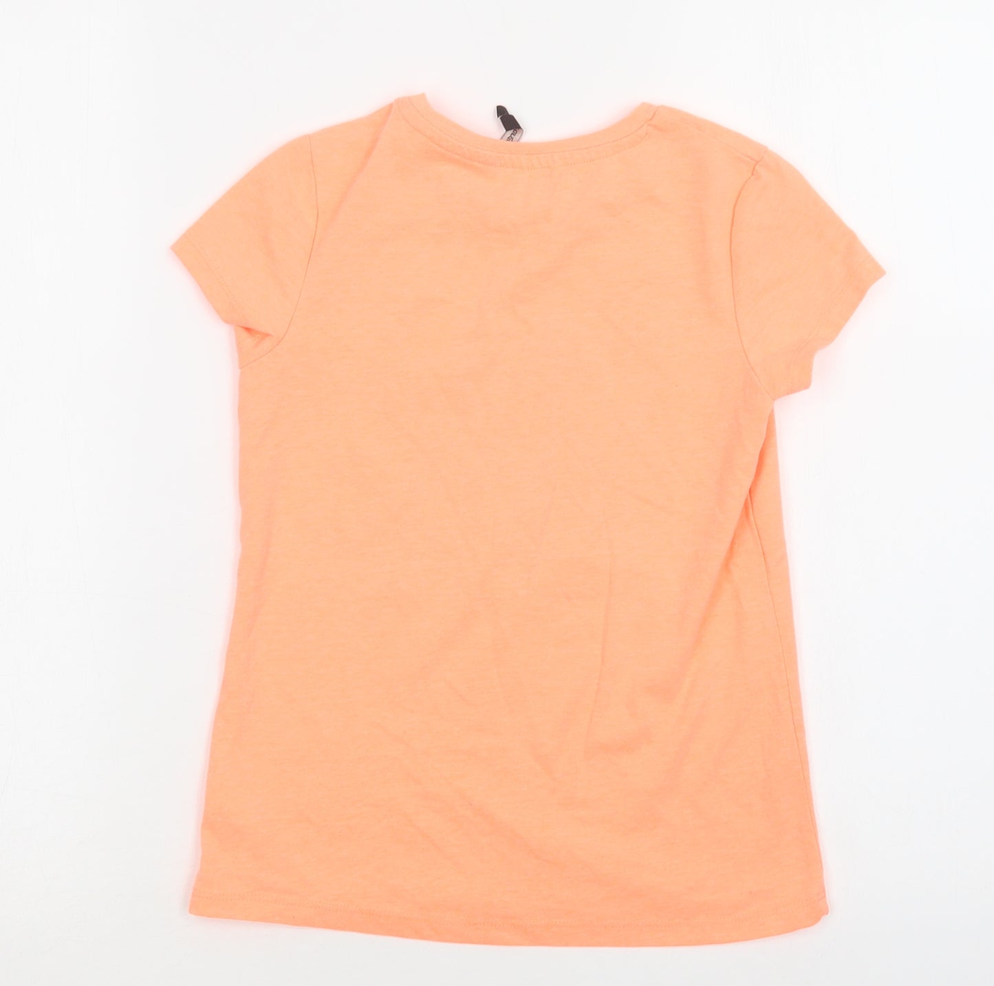 George Girls Orange  Polyester Basic Polo Size 9-10 Years Crew Neck  - Let's Go to The Beach