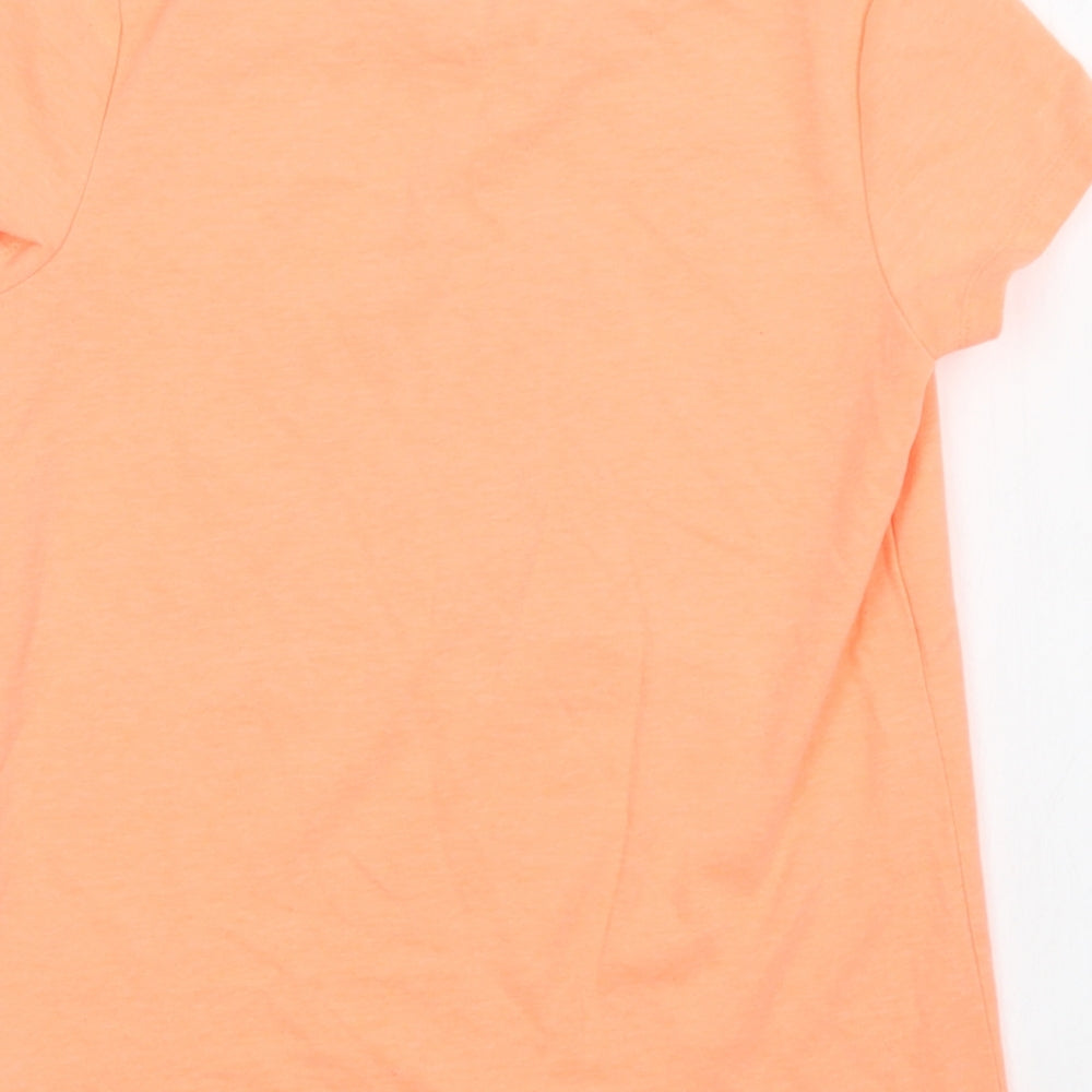George Girls Orange  Polyester Basic Polo Size 9-10 Years Crew Neck  - Let's Go to The Beach