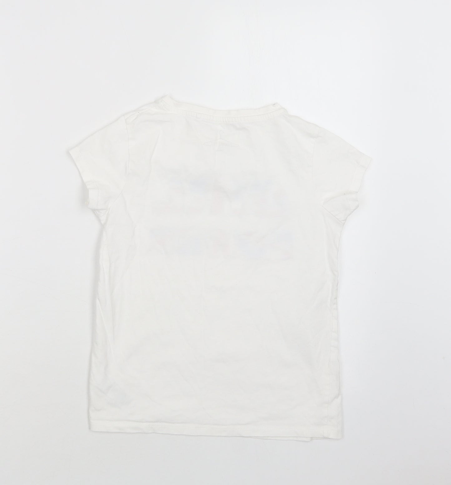 NEXT Girls White  Cotton Basic T-Shirt Size 10 Years Crew Neck  - Girl Power