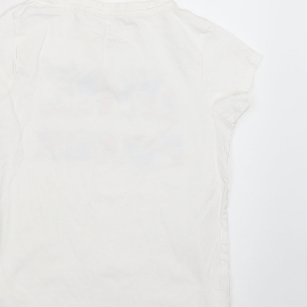 NEXT Girls White  Cotton Basic T-Shirt Size 10 Years Crew Neck  - Girl Power
