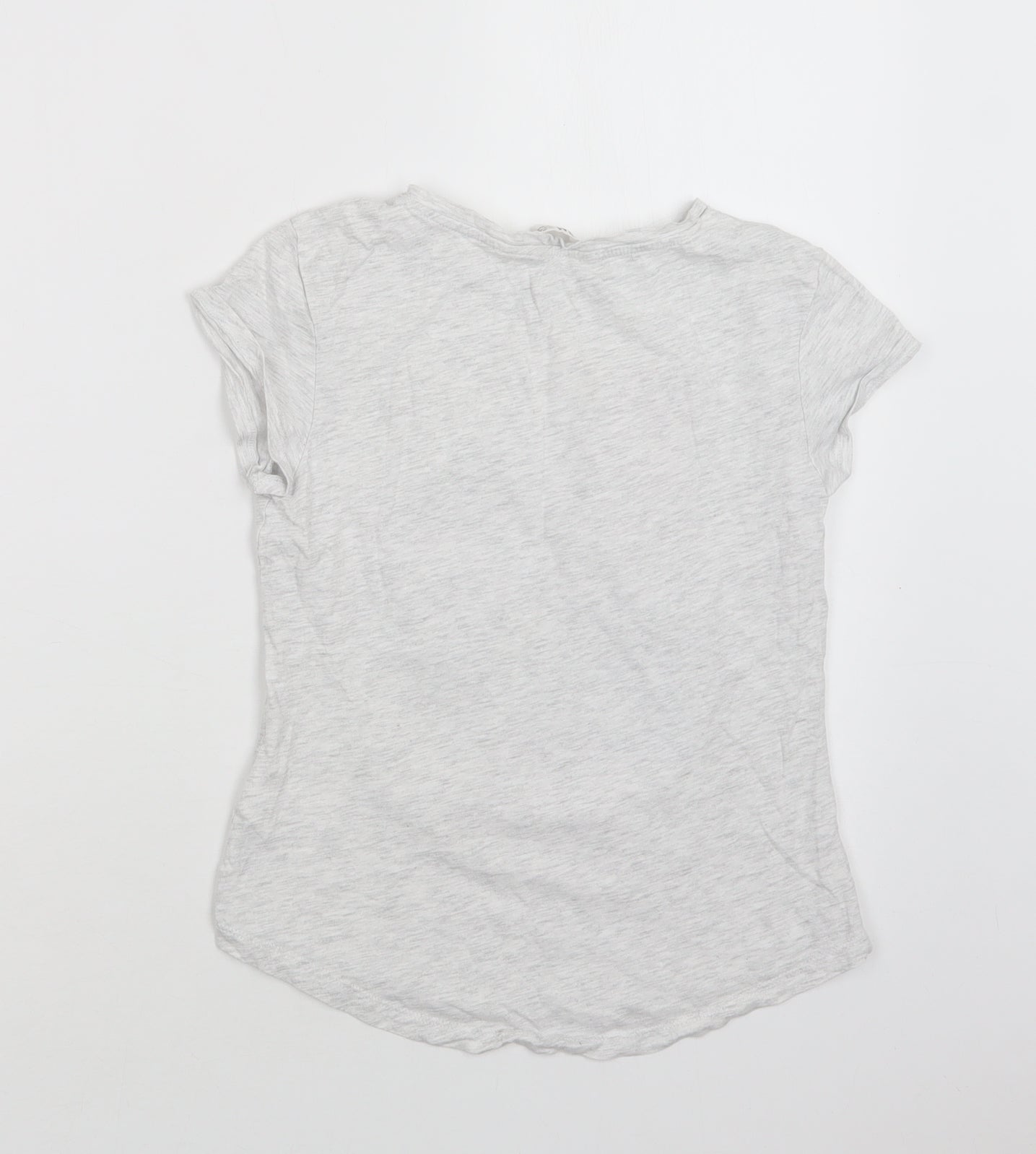 H&M Girls Grey  Cotton Basic T-Shirt Size 10-11 Years Crew Neck  - Horse