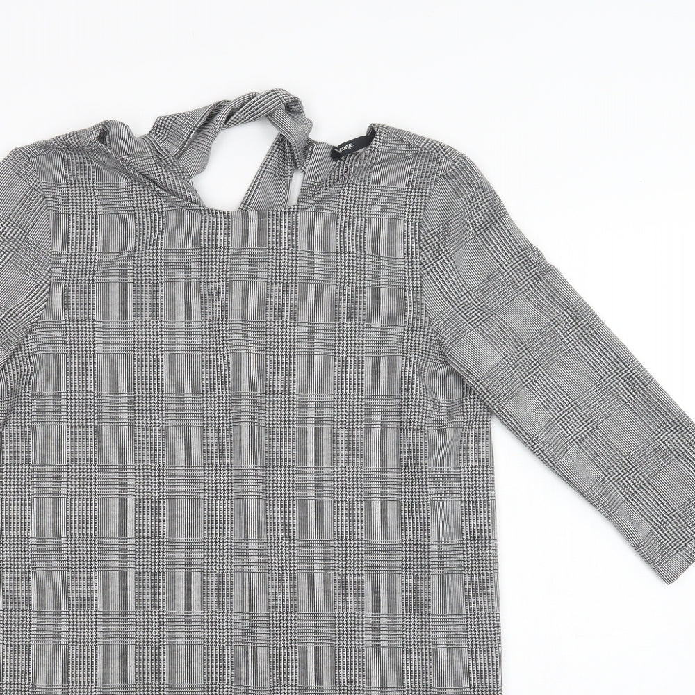 George Womens Grey Check Polyester Shift  Size 10  Round Neck