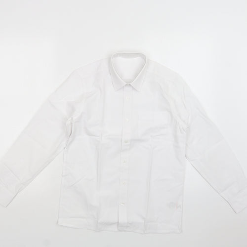 Matalan Boys White  Polyester Basic Button-Up Size 12 Years Collared Button - School Wear