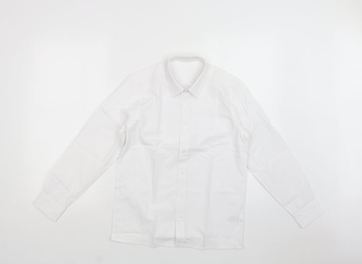 Matalan Boys White Polyester Basic Button-Up Size 12 Years Collared Button - School Wear