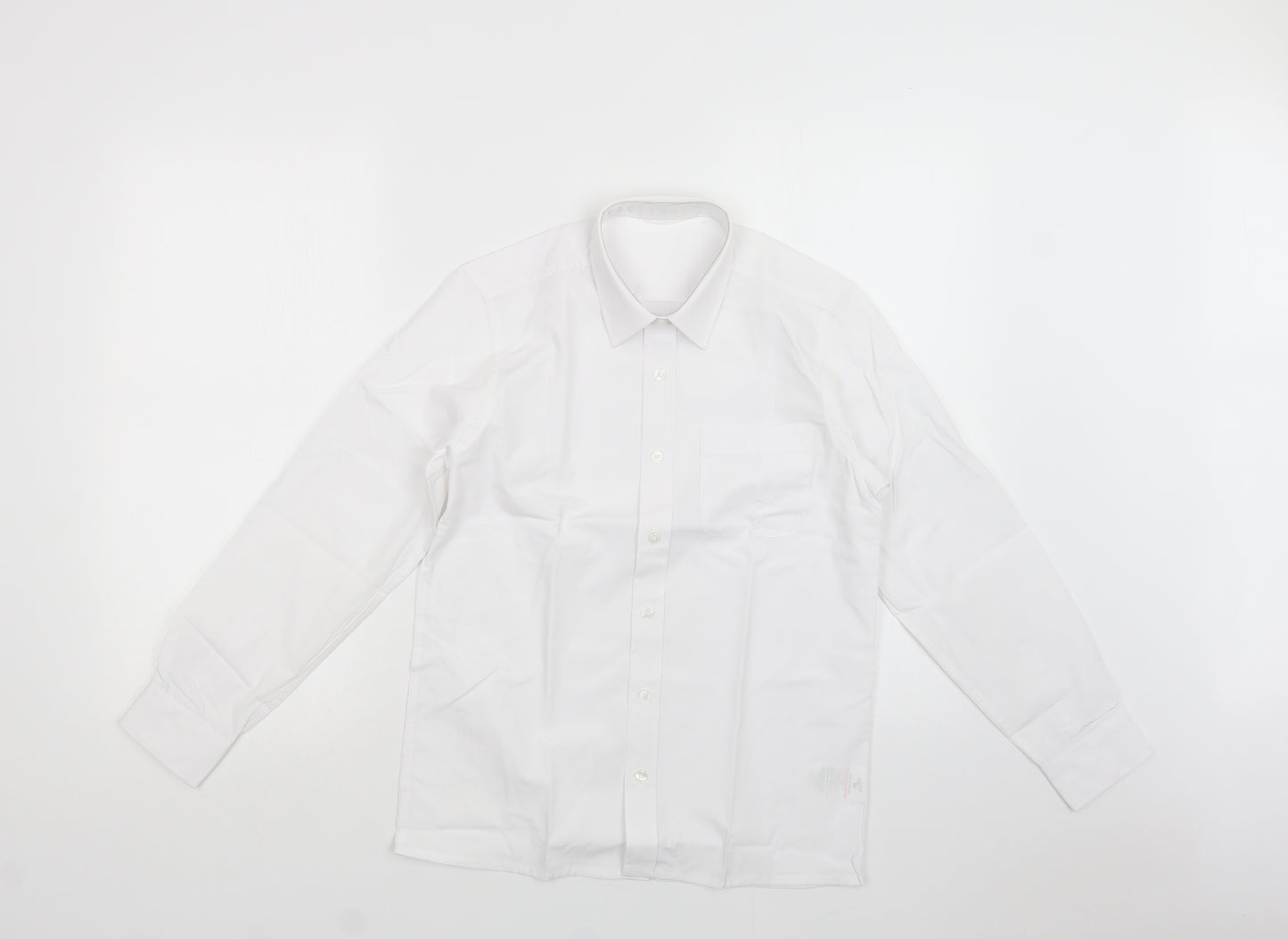 Matalan Boys White  Polyester Basic Button-Up Size 12 Years Collared Button - School Wear