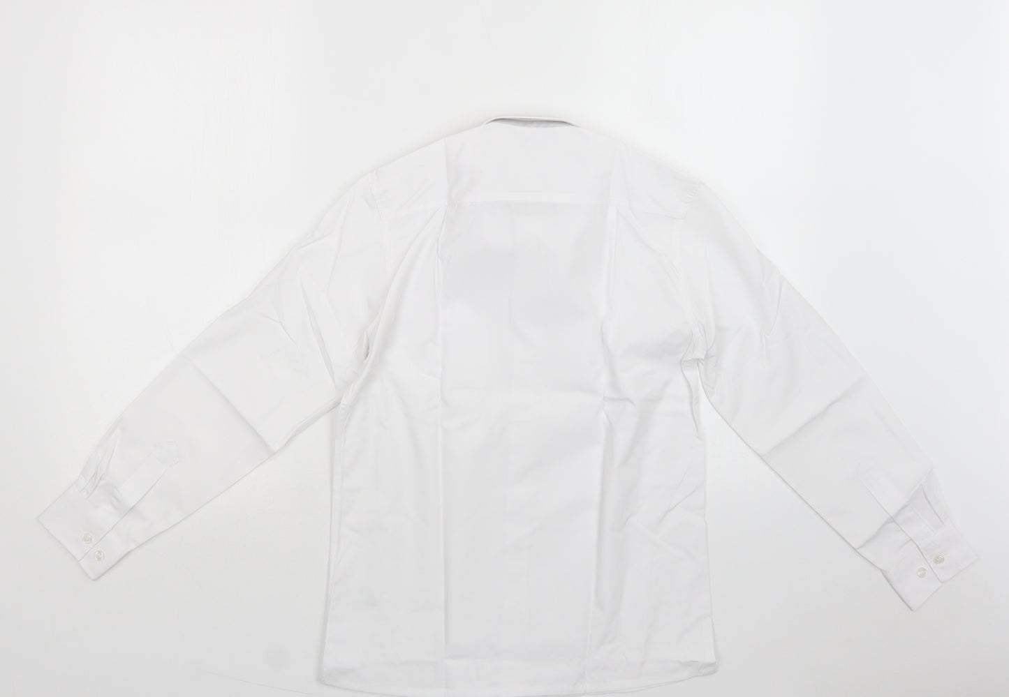 Matalan Boys White  Polyester Basic Button-Up Size 12 Years Collared Button - School Wear