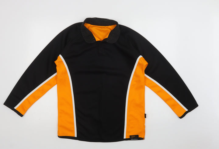 Falcon Mens Black Striped Polyester Pullover Sweatshirt Size M