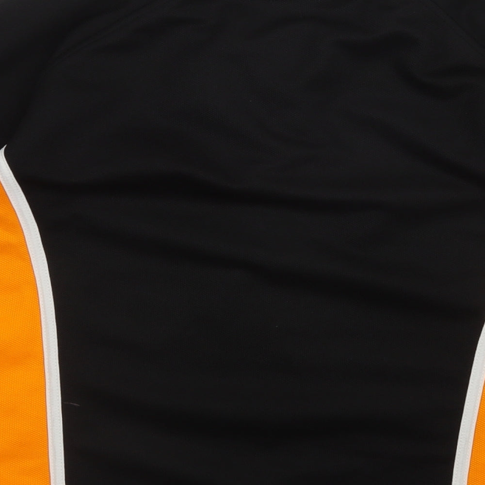 Falcon Mens Black Striped Polyester Pullover Sweatshirt Size M