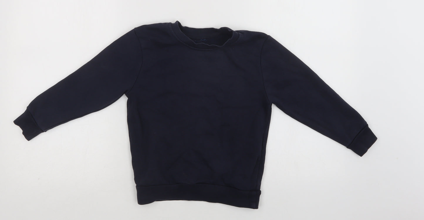 George Boys Blue  Cotton Pullover Sweatshirt Size 5-6 Years   - School Wear