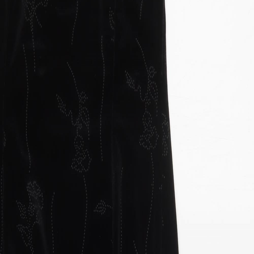 New Look Womens Black Floral Polyester Maxi  Size 10  Round Neck