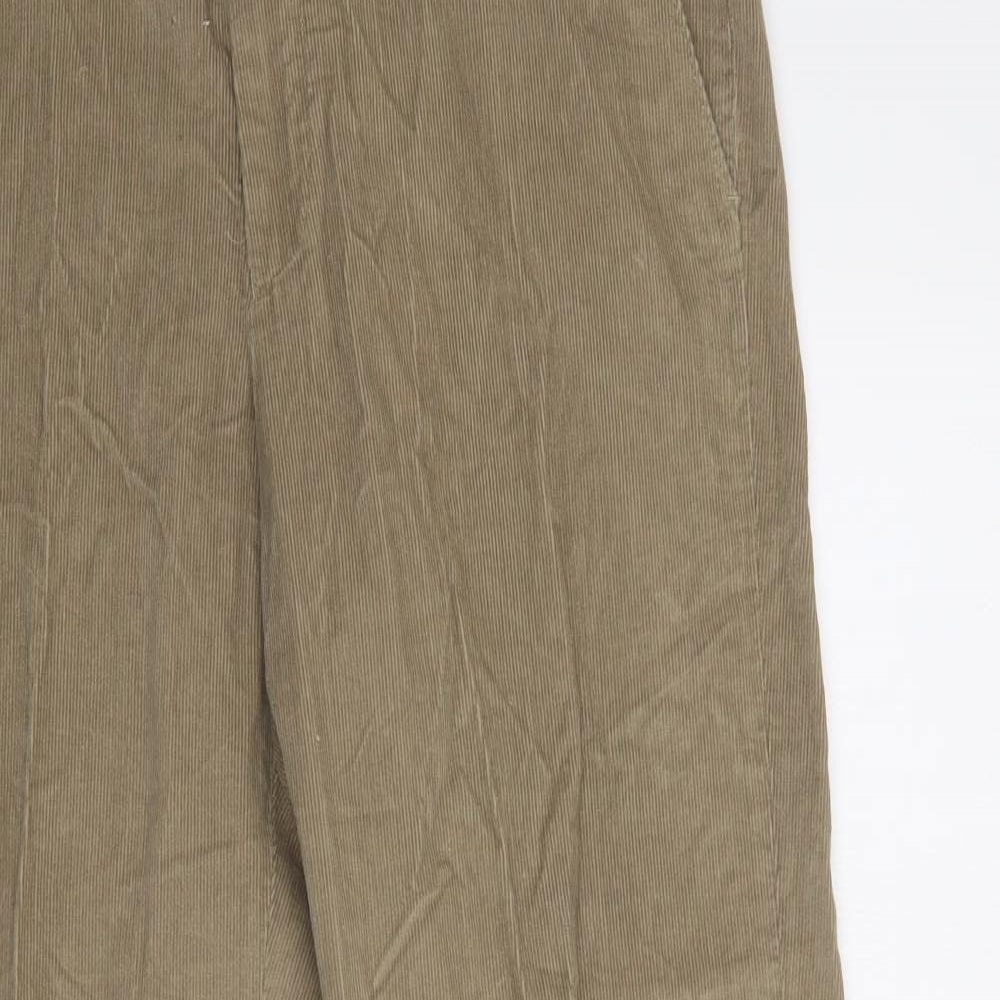 M&S Mens Beige  Cotton Trousers  Size 34 L31 in Regular Button