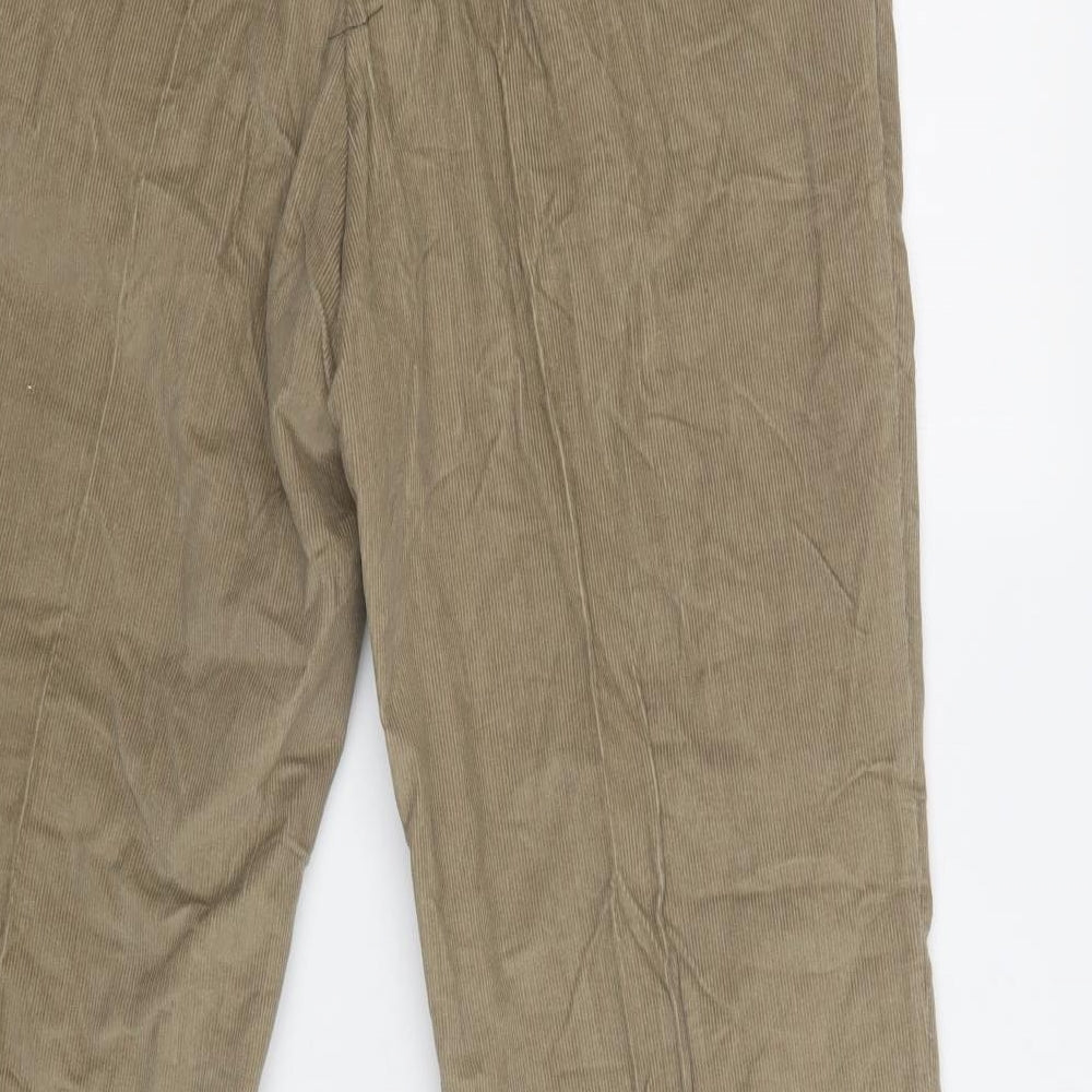 M&S Mens Beige  Cotton Trousers  Size 34 L31 in Regular Button