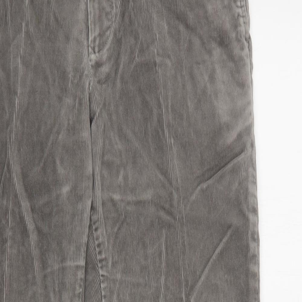 M&S Mens Grey  Cotton Trousers  Size 34 L31 in Regular Button